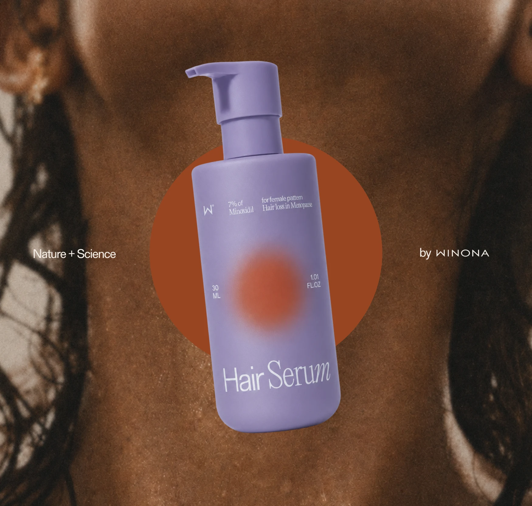 Winona Hair Serum campaign composition.
