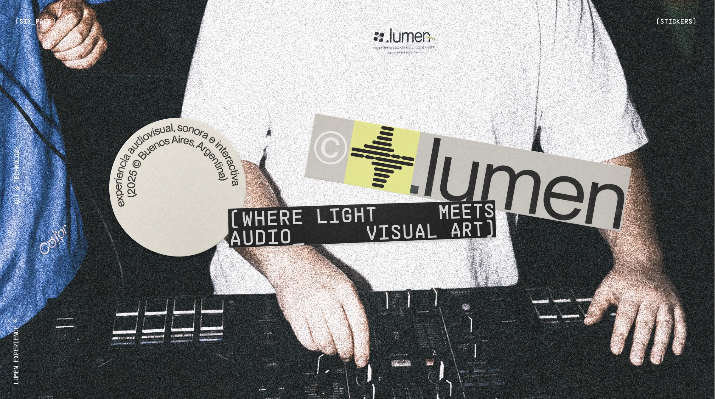 Lumen visual identity layered over a DJ performance.